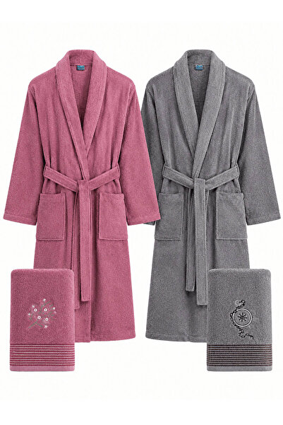 Elif Mira Set halate de baie pentru familie, 4 piese, din bumbac, pentru feme...