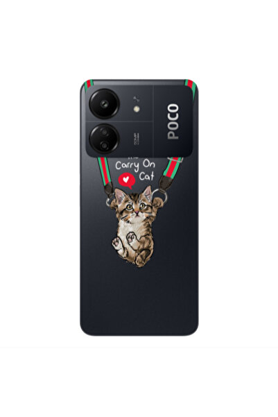 Other Xiaomi Poco C65 Swinging cat Transparent Silicone TPU Θήκη