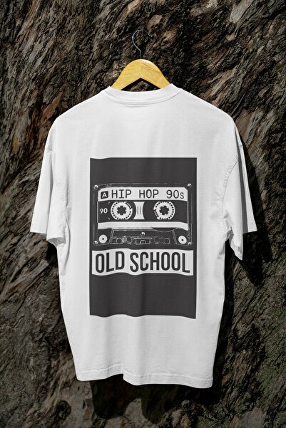 MAGORS Back to 90's Back Printed Vintage Cyclone Collar Cotton Oversize Short...