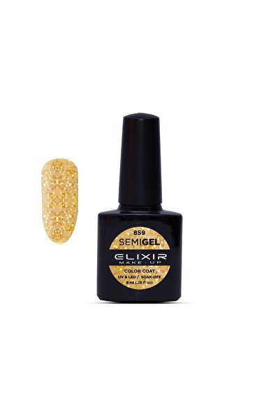 Elixir SEMI GEL (ΗΜΙΜΟΝΙΜΟ ΒΕΡΝΙΚΙ) - 859 (GLITTER SUNGold-coloRed) 8ML
