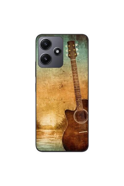 OEM Калъф, съвместим с Xiaomi Redmi 12 5G, силиконов гел TPU, с винтидж китар...