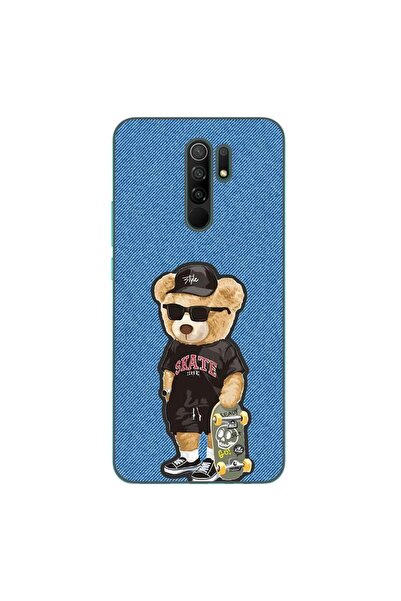 OEM Калъф, съвместим с Xiaomi Redmi 9, силиконов гел TPU, с десен Мече Скейт ...