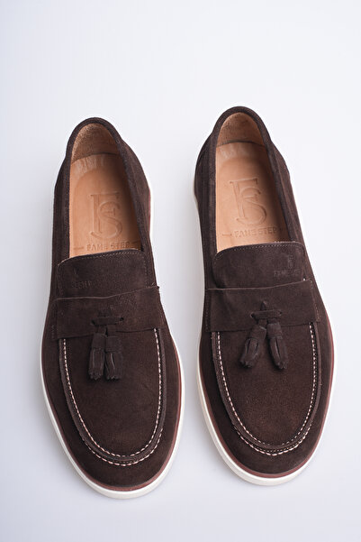 Fame Step Hakiki Deri Erkek Loafer Ayakkabı Kahve Süet Günlük Rahat Casual Mo...
