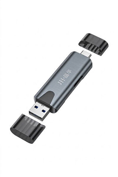 JINGHUA USB 2.0 Type-C OTG SD TF MicroSD Kart Okuyucu, Çift Girişli Hafıza Ka...