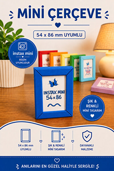 Tovo Craft Instax Mini Uyumlu Mini Fotoğraf Çerçevesi 54x86 mm | Magnetli, Du...
