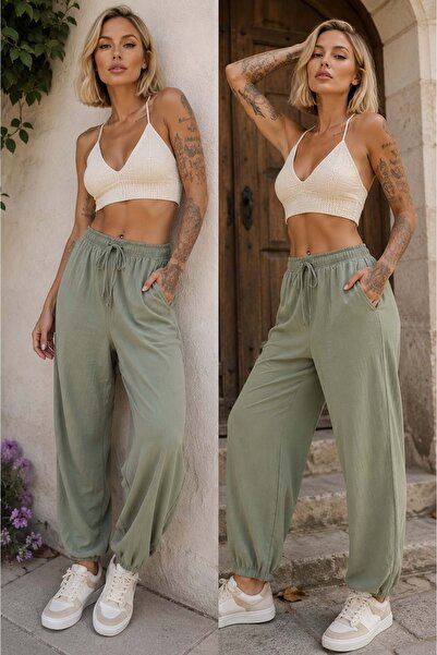 ibeeka Riviera sand beige comfortable cut model trousers