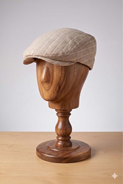 Hat Town Men's Striped Linen Look Premium Cap Hat