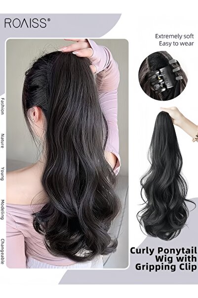 ROAISS Long Wavy Ponytail Hair Extension Mini Claw Clip Synthetic Natural Sof...