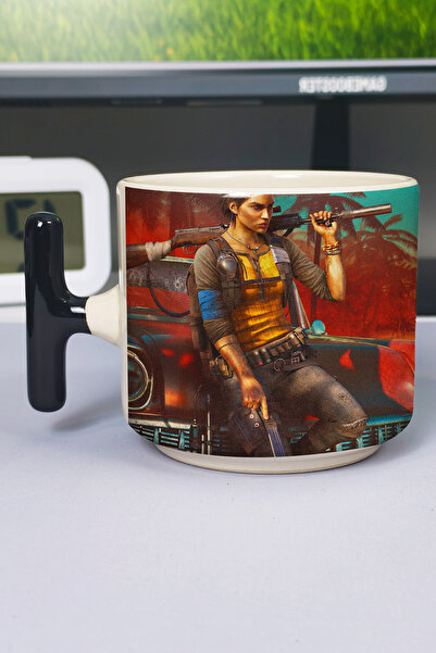ZipZap Far Cry Printed Ceramic Luxury Mug (1 Piece) T-Shaped Special Black Ha...