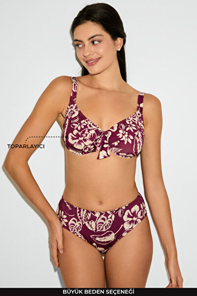 Kom Lapisa Desenli Toparlayıcı Bikini