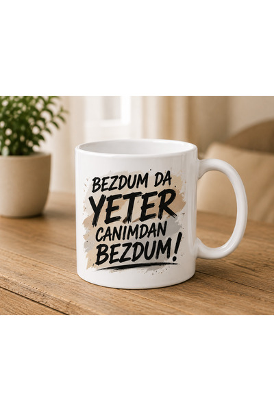 DKY Bezdum Leather Bezdum Written Mug