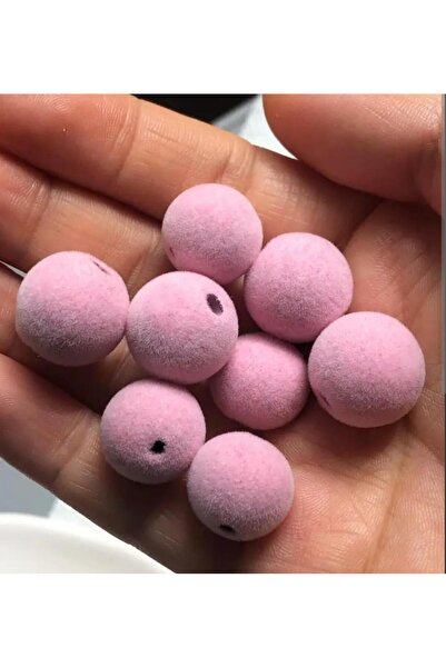 yiğit aksesuar 100 Adet 8 mm Pembe Kadife Kolye Bileklik Çanta aksesuarı boncuğu