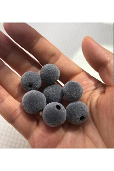 yiğit aksesuar 100 Adet 8 mm Gri Kadife Kolye Bileklik Çanta aksesuarı boncuğu