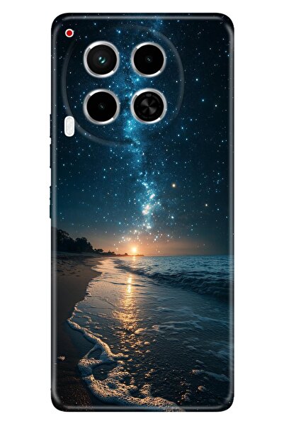 TECNO Camon 30 (CL6) Kılıf Sahilde Gece Temalı Desenli Darbe Emici Silikon