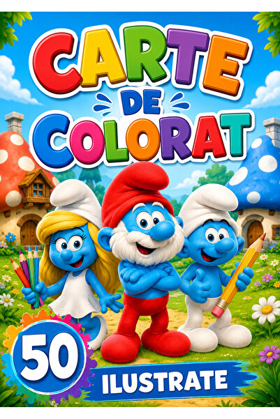 Disney The Smurfs Coloring Book 50 Illustrated A4 Laminated Covers