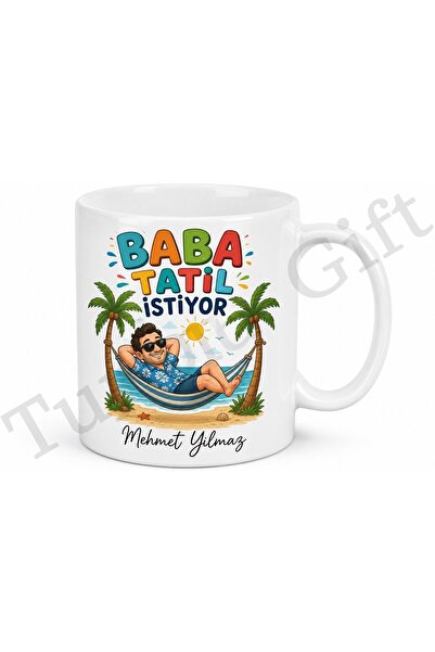 Tupya Gift Dad Wants a Vacation Written Humorous Mug Cup Father's Day Gift