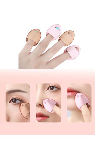 mucit home 5 Adet Mini Kozmetik Puf Parmak Yüz Makyaj Sünger Concealer Göz Al...