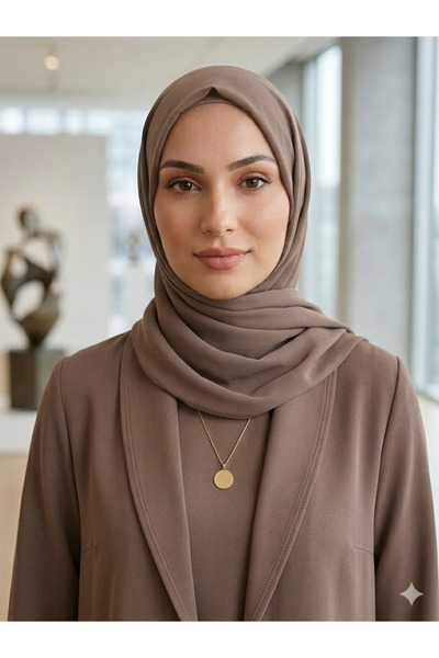 Larissa Scarf Valenstone Queen krep şifon şal premium ürün düz renk terletmey...