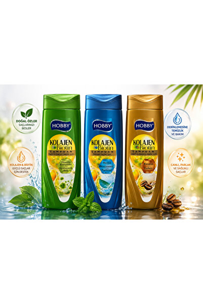 Hobby Şampuan Kolajen Biotin Şampuan Seti 480 ML x 3 Adet