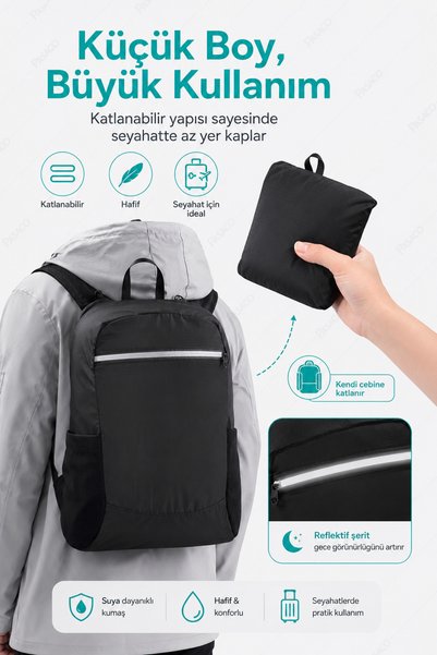 PASACO 15 Liters Foldable Water Resistant Backpack 10L 15L 20L Ultra Lightweight Travel Bag