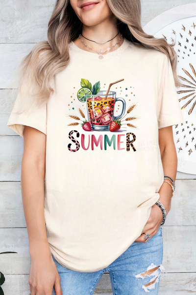 Sarah's Boutique Women's T-shirt – 100% cotton – Leopard Drink