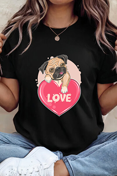 Sarah's Boutique Women's T-shirt – 100% cotton – Pug Love