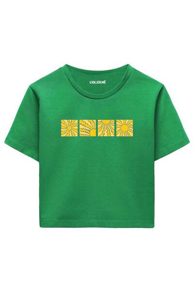 Colermi Sun Patterned Crop Top T-Shirt