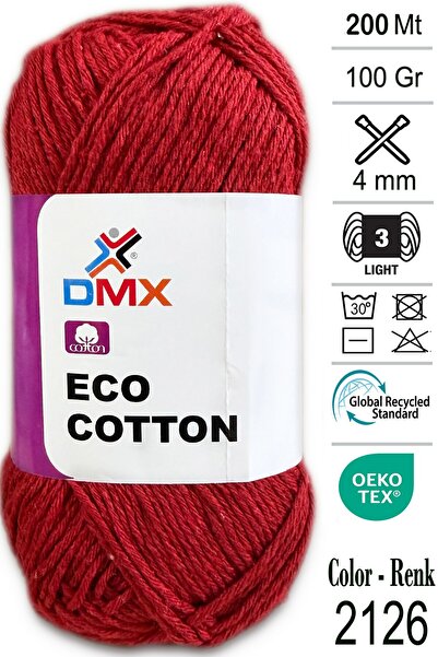 Diva İplik Eco Natural Cotton-Koton İp-Pamuk-2126 Kırmızı