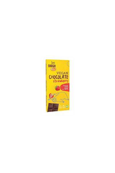 Super Fudgio Ciocolată organică cu căpșuni 80g