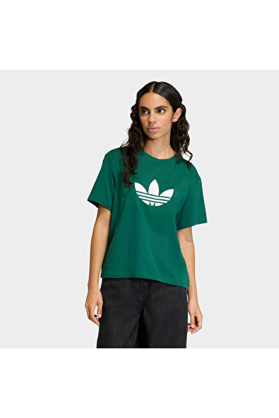 adidas Trefoil Boxy Kadın Yeşil T-Shirt
