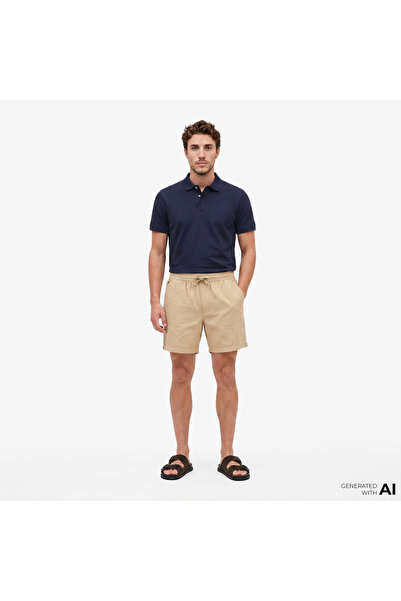 Tommy Hilfiger TJM LINEN BLEND PULL-ON SHORT Erkek Bej Şort - DM0DM22825
