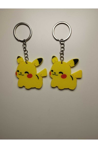 3D Layshop Set of 4 Movable Jointed Yellow Anime Keychains - Friend Group and Team Bag Ornament