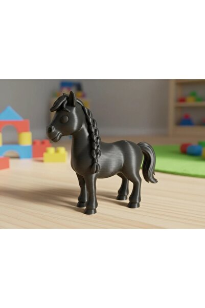 OEM Figurină Cal cu Coamă Împletită, Imprimată 3D, Jucărie și Decor