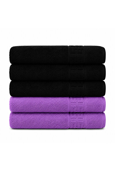 Lenjeria Pufoasa ✨ Top Bottom Set of 5 Premium 100% Cotton Face Towels, 50x90...