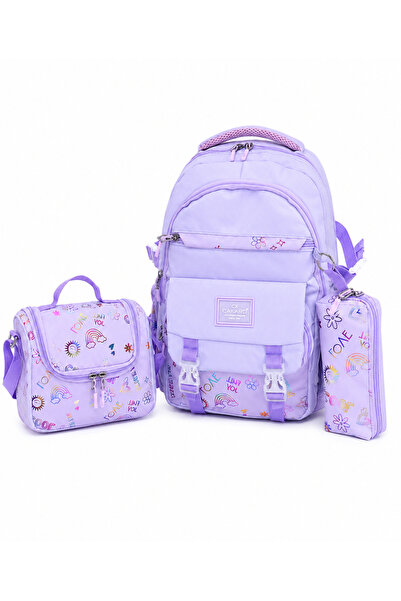 CAKARD Lavender Dream 3’lü Kız Okul Çanta Seti – Sırt Çantası, Beslenme Çanta...