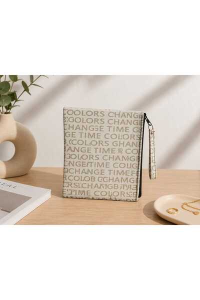 DİAMOND OUTLET Geantă clutch neagră-crem-albastru marin -23x14 cm Geantă de m...