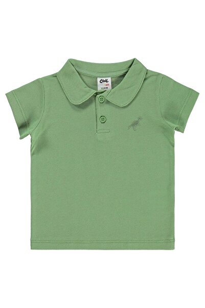 Civil Baby Dinosaur Embroidered T-Shirt for 6-18 Months - Khaki