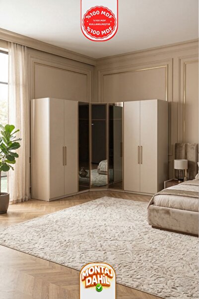 İMBAŞ Karşıyaka 6 Kapaklı Gardırop %100 MDF