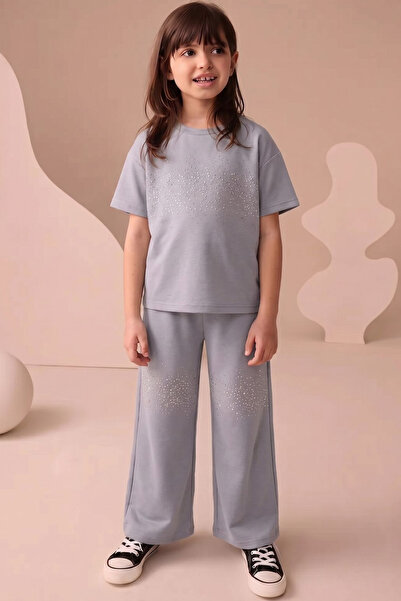 BABY SPORT Set pentru fete cu tricou cu imprimeu în piatră și pantaloni largi...