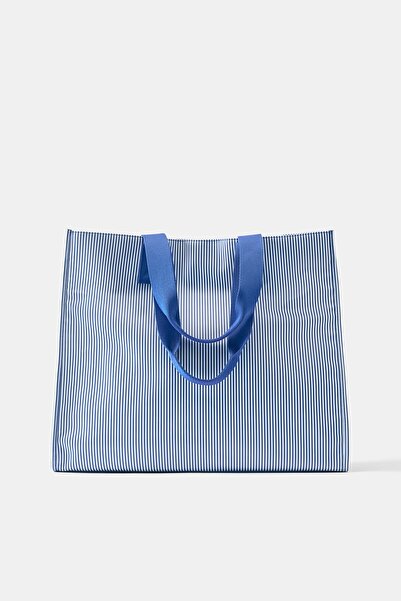 Pull & Bear Çizgili tote çanta