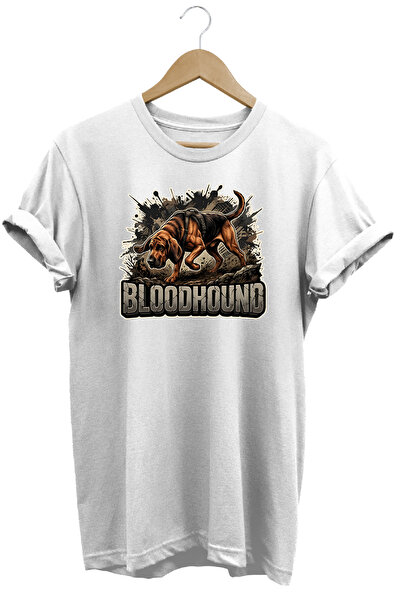 WİDİ Unisex Basset Hound Printed T-Shirt - Hunter Dogs Series Crew Neck Cotto...