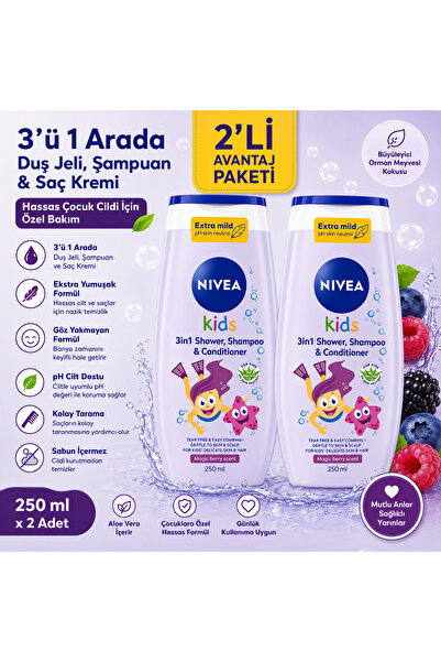 NIVEA Alman Kalitesi Çocuklar Için Göz Yakmayan Ekstra Yumuşatıcı Kremli Şamp...