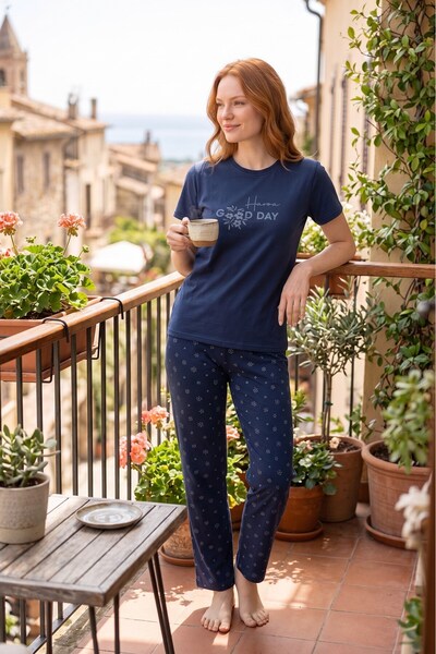 bie's Set de pijamale pentru femei, slim fit, fără nasturi, cu mânecă scurtă
