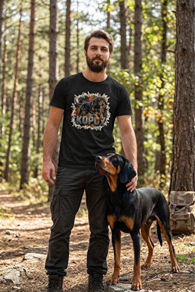 WİDİ Unisex Kopoy Printed T-Shirt - Hunter Dogs Series Crew Neck Cotton T-Shirt