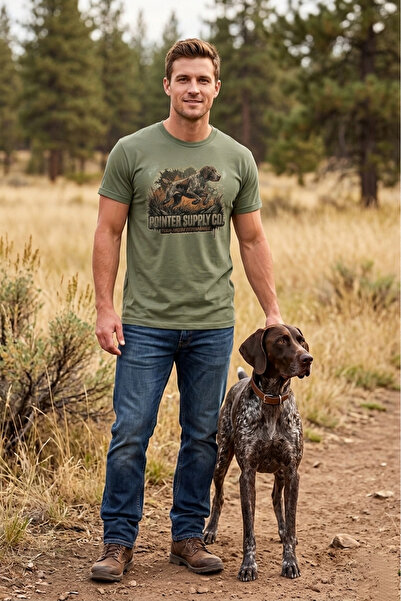 WİDİ Unisex Basset Hound Printed T-Shirt - Hunter Dogs Series Crew Neck Cotto...