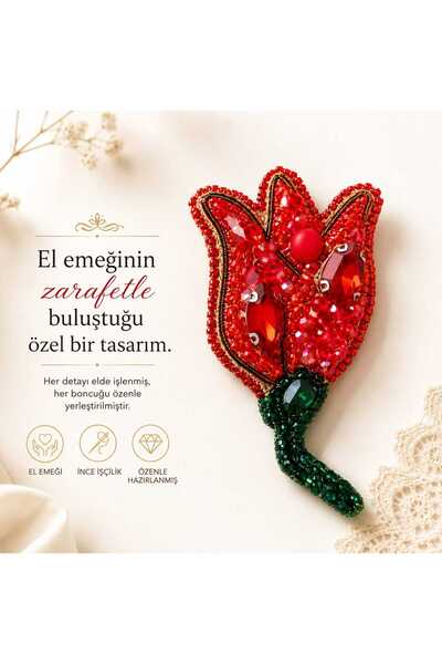 EL İŞÇİLİĞİ ATEŞ LALESİ BROŞ