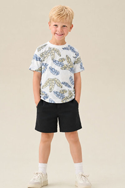 BABY SPORT Boy's Leaf Patterned T-Shirt and Shorts Set Summer Comfortable Cas...