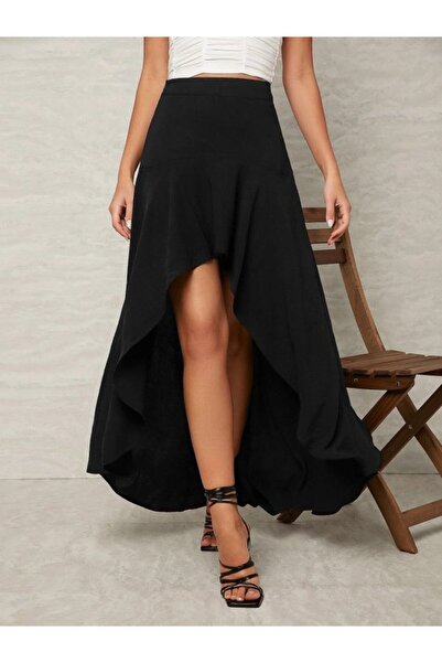 Generic Brand Women's high waist asymmetrical detailed sandy skirt