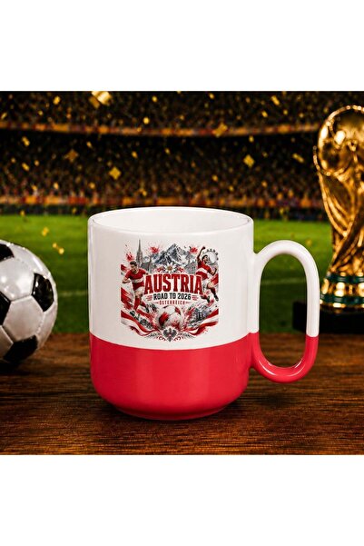 Bk Gift Red Joyful Trophy Cup with Austrian Fan Theme 2026 World Cup Design