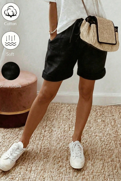 COOL TARZ Women's Comfortable Cut Summer Shorts with Elastic Waist and Pockets